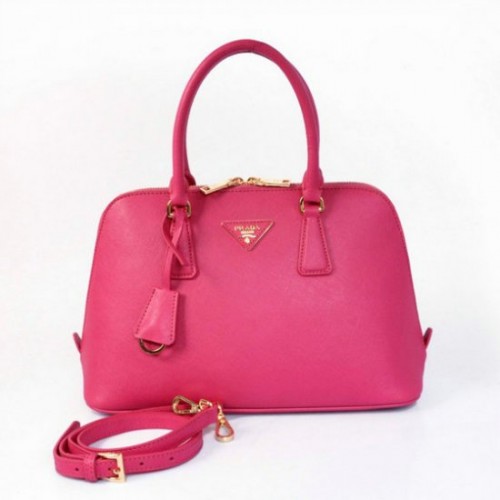 Prada Saffiano Lux Top Handle Borse BL0837 Rosso Rose Spaccio